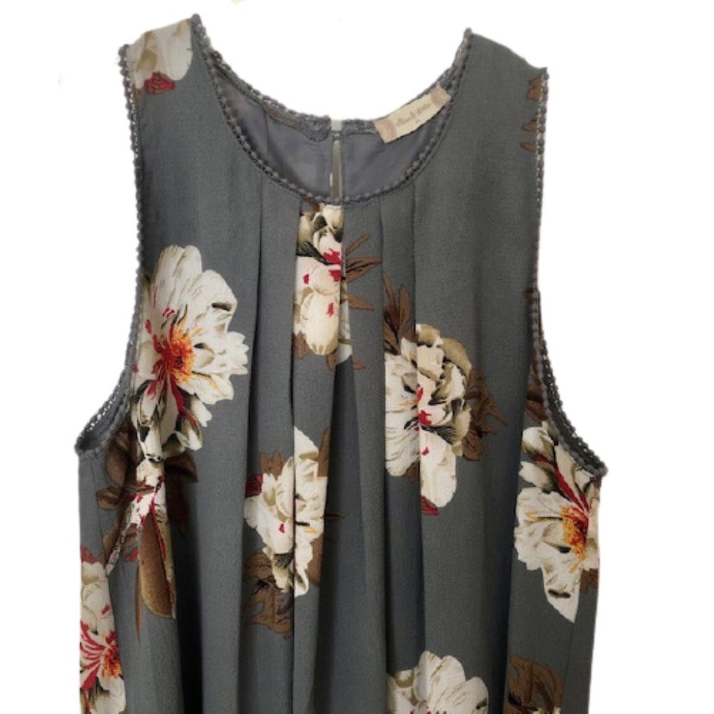 Altar'd State Floral Swing Dress - Gray/White/Pink - M - Picture 3 of 7